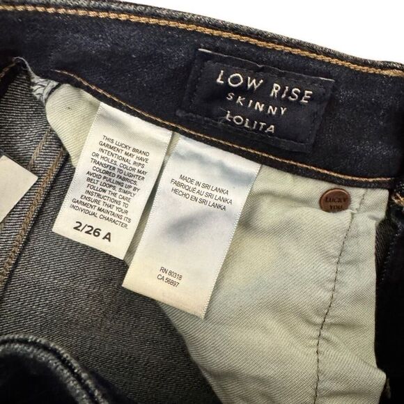 NEW Lucky Brand Lolita Low Rise Skinny Jeans Dark Wash Size 2 - Picture 4 of 5